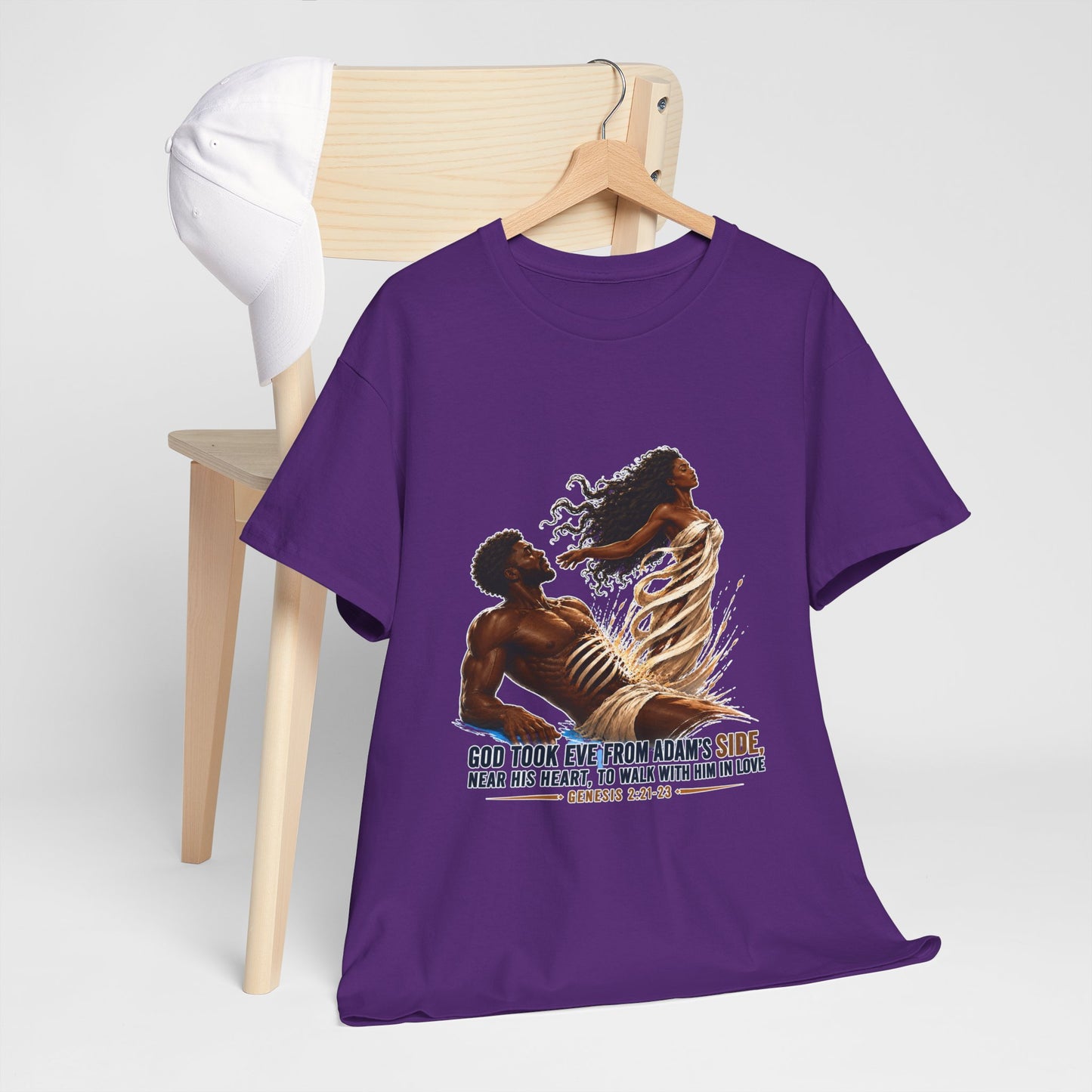 Christian Faith T-Shirt – 'God Took Eve From Adam's Side' Biblical Couple Tee