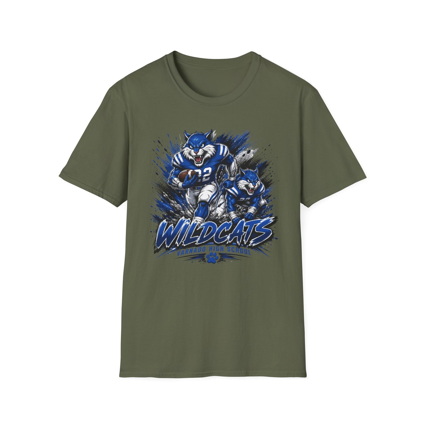 Varnado High School Wildcats Football Mascot T-Shirt