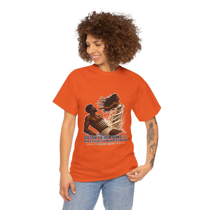 Christian Faith T-Shirt – 'God Took Eve From Adam's Side' Biblical Couple Tee