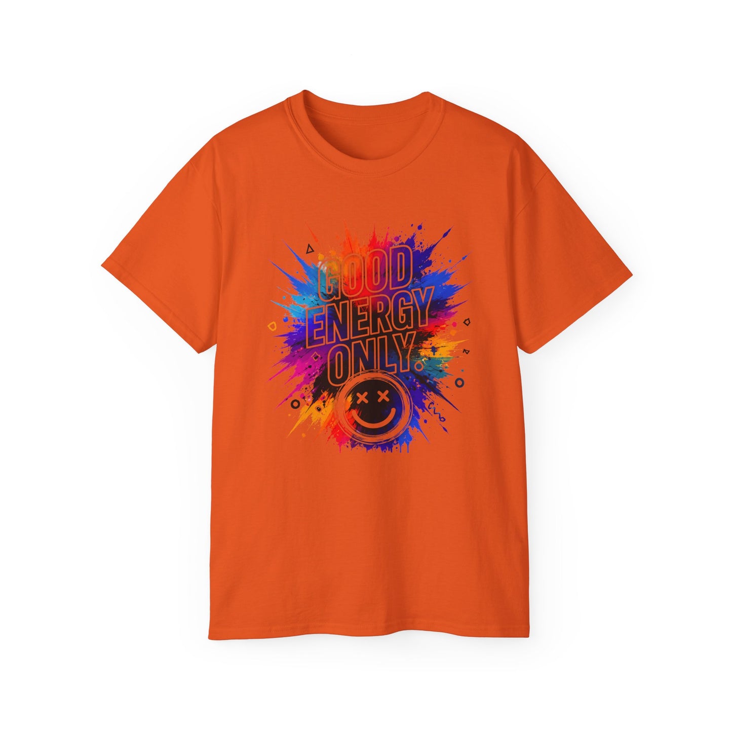 Good Energy Only T-Shirt — Colorful Splash Graphic Tee