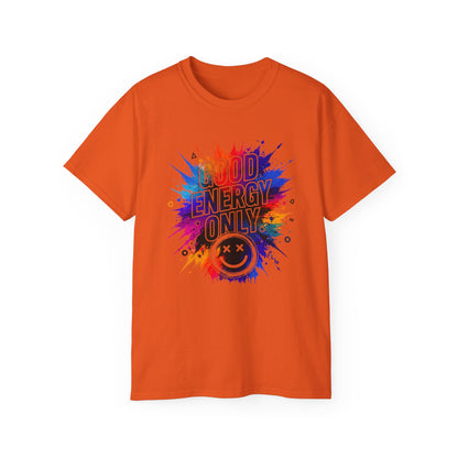 Good Energy Only T-Shirt — Colorful Splash Graphic Tee