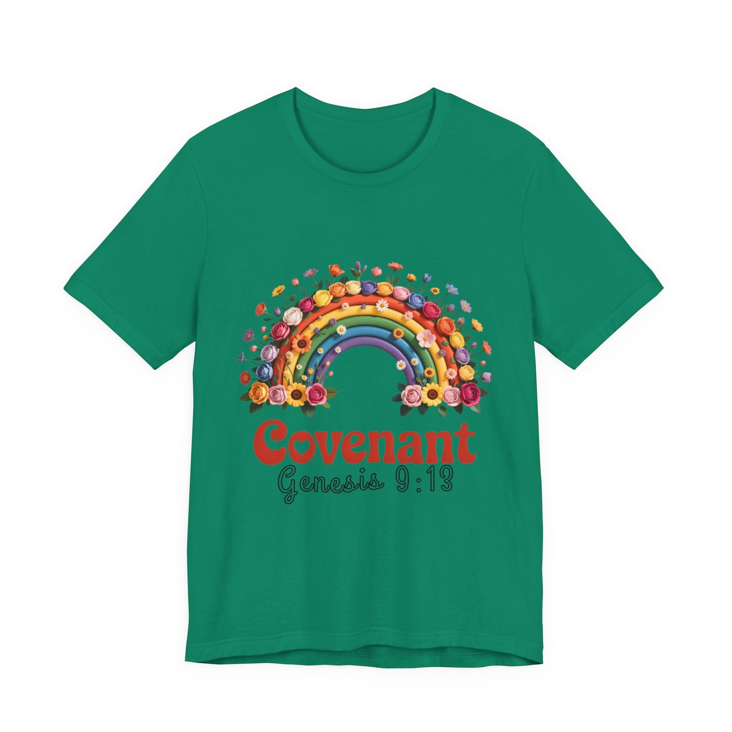 Rainbow Covenant Tee, Unisex T-Shirt, Inspirational Shirt, Gift for Faith, Bible Verse Tee, Pride Apparel