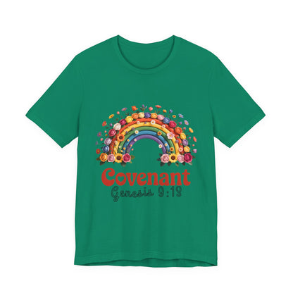 Rainbow Covenant Tee, Unisex T-Shirt, Inspirational Shirt, Gift for Faith, Bible Verse Tee, Pride Apparel