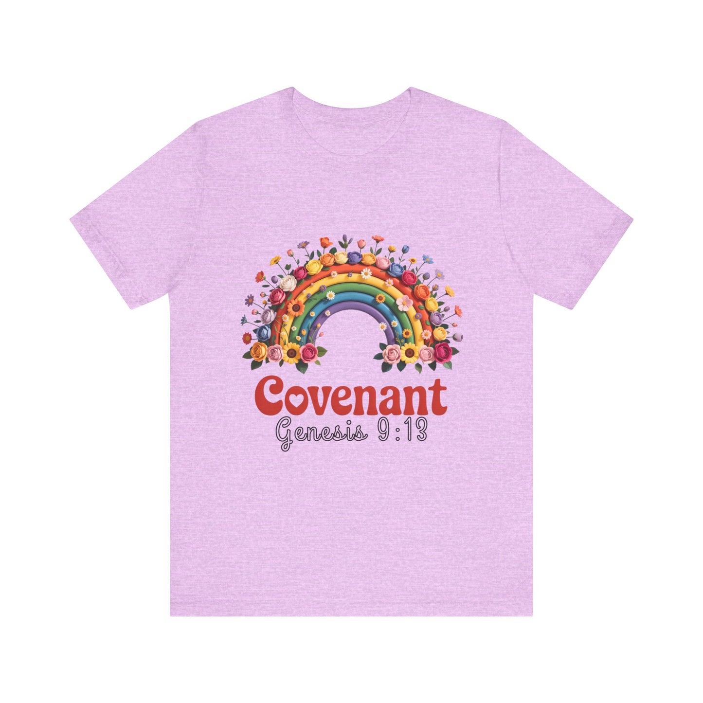 Rainbow Covenant Tee, Unisex T-Shirt, Inspirational Shirt, Gift for Faith, Bible Verse Tee, Pride Apparel