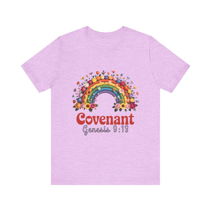 Rainbow Covenant Tee, Unisex T-Shirt, Inspirational Shirt, Gift for Faith, Bible Verse Tee, Pride Apparel