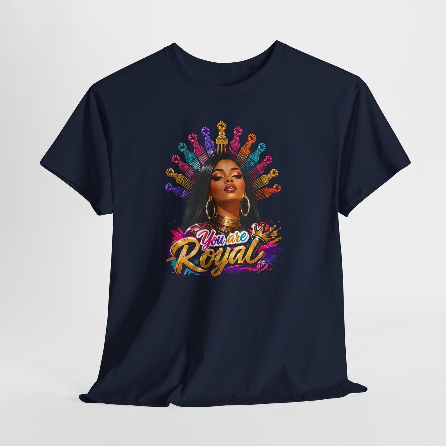 You Are Royal Graphic Tee — Empowering Black Queen Portrait T‑Shirt