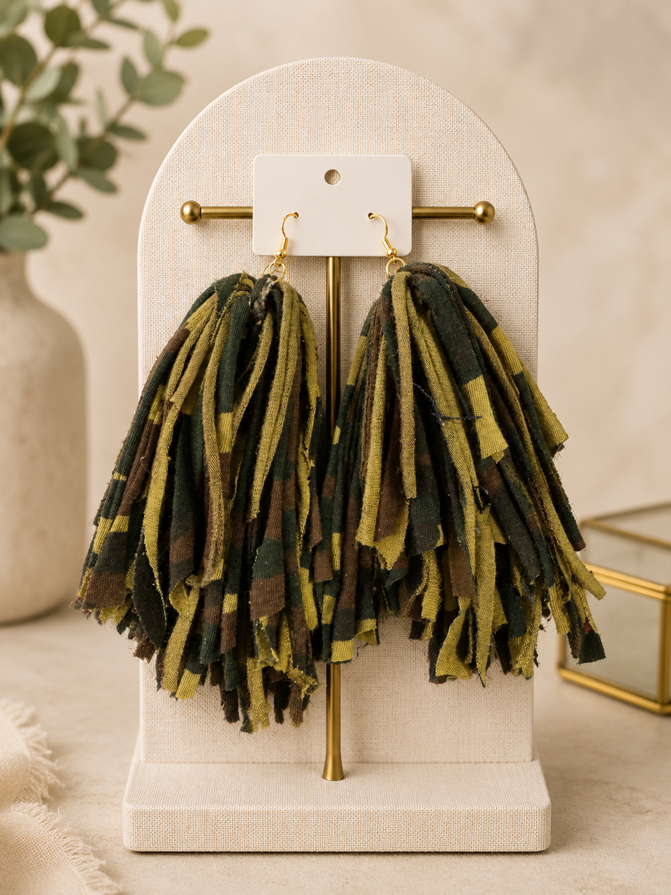 Camouflage Tassel Earrings