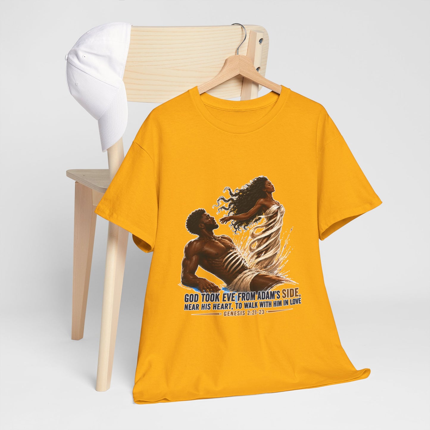 Christian Faith T-Shirt – 'God Took Eve From Adam's Side' Biblical Couple Tee
