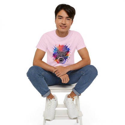 Good Energy Only T-Shirt — Colorful Splash Graphic Tee