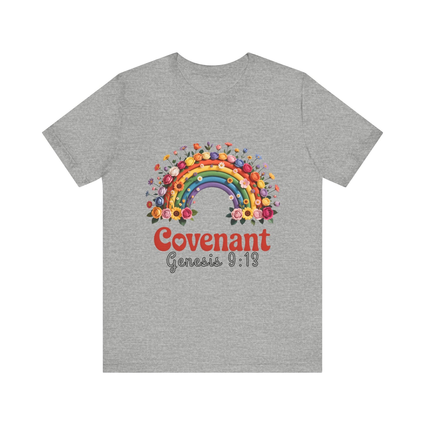 Rainbow Covenant Tee, Unisex T-Shirt, Inspirational Shirt, Gift for Faith, Bible Verse Tee, Pride Apparel