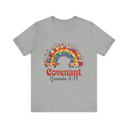 Rainbow Covenant Tee, Unisex T-Shirt, Inspirational Shirt, Gift for Faith, Bible Verse Tee, Pride Apparel