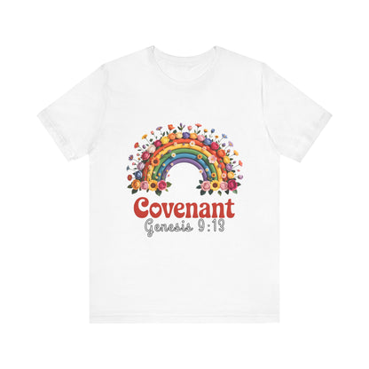 Rainbow Covenant Tee, Unisex T-Shirt, Inspirational Shirt, Gift for Faith, Bible Verse Tee, Pride Apparel