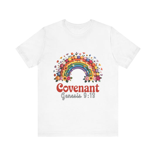 Rainbow Covenant Tee, Unisex T-Shirt, Inspirational Shirt, Gift for Faith, Bible Verse Tee, Pride Apparel