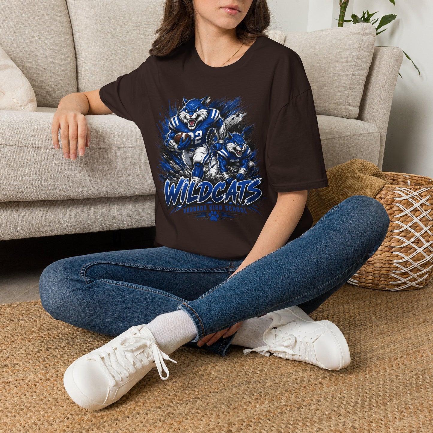 Varnado High School Wildcats Football Mascot T-Shirt