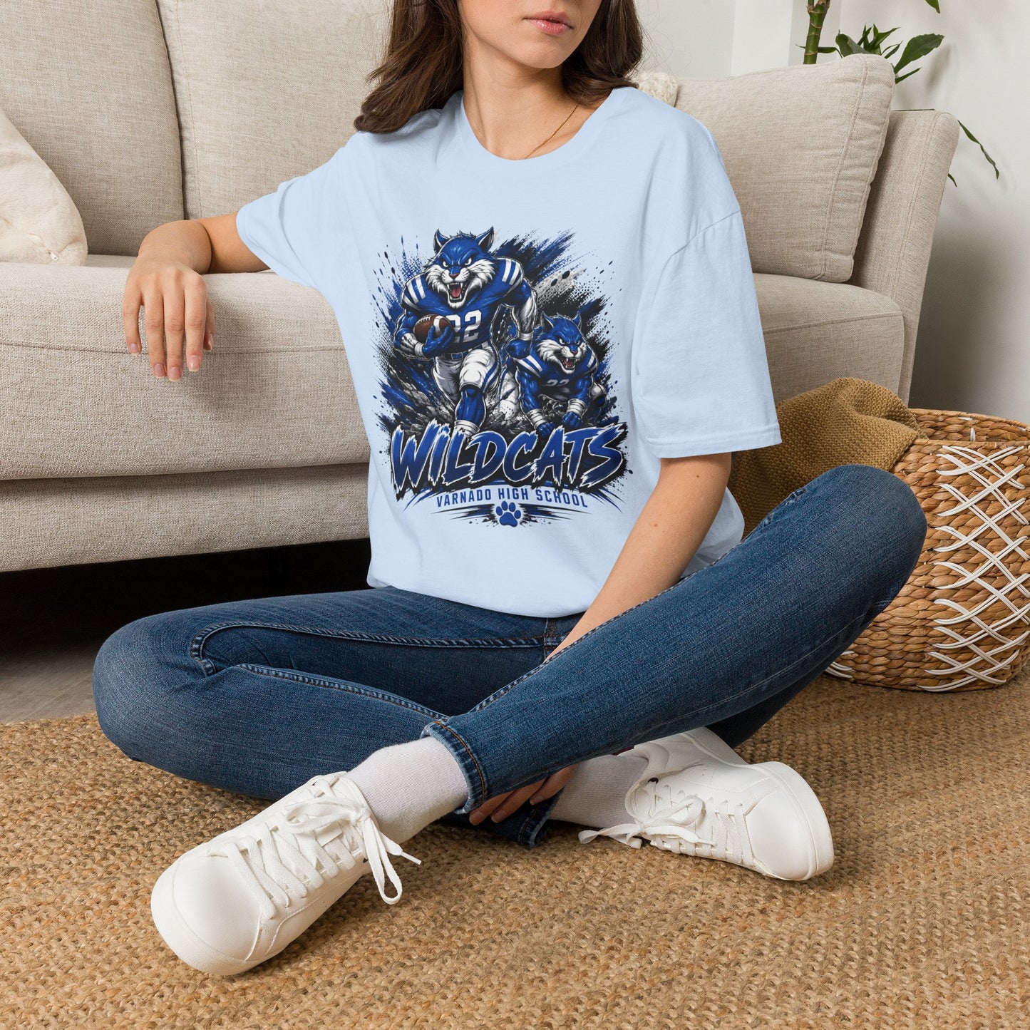 Varnado High School Wildcats Football Mascot T-Shirt