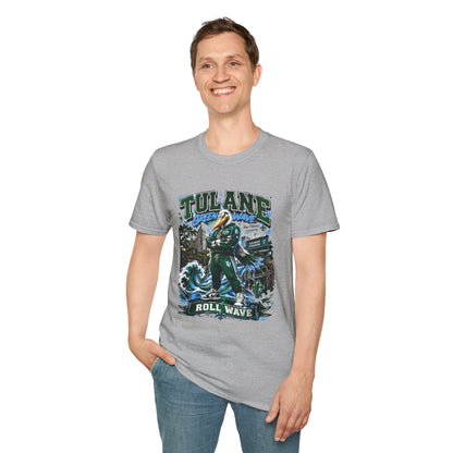 Tulane Green Wave T-Shirt – Collegiate Mascot 'Roll Wave' Fan Tee
