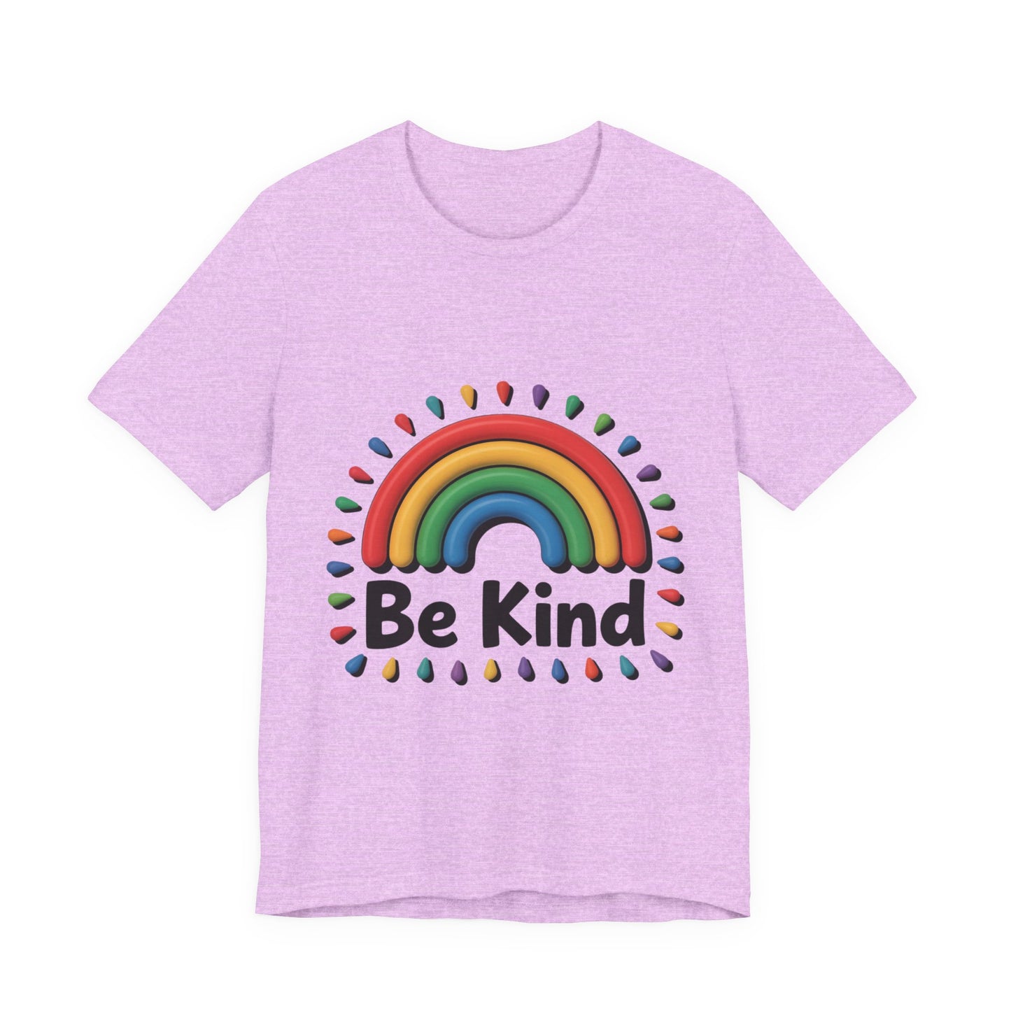 Be Kind Rainbow Tee - Unisex Jersey Short Sleeve T-Shirt, Casual Wear, Gifts for Friends, Positive Vibes, Everyday Apparel, Rainbow Shirt