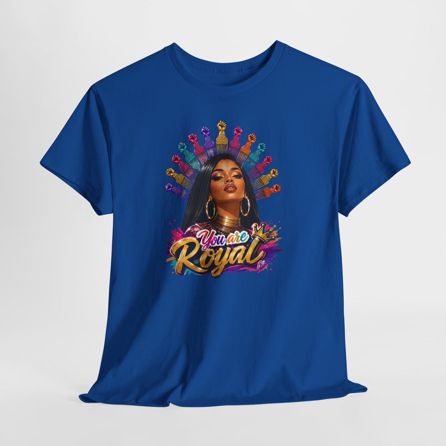 You Are Royal Graphic Tee — Empowering Black Queen Portrait T‑Shirt