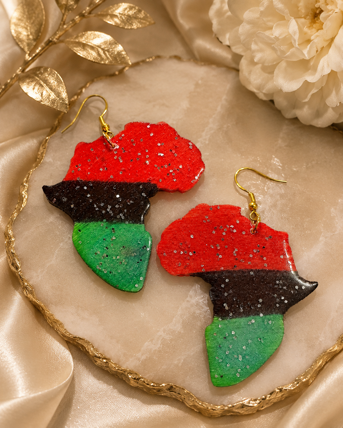 Africa Glitter Statement Earrings