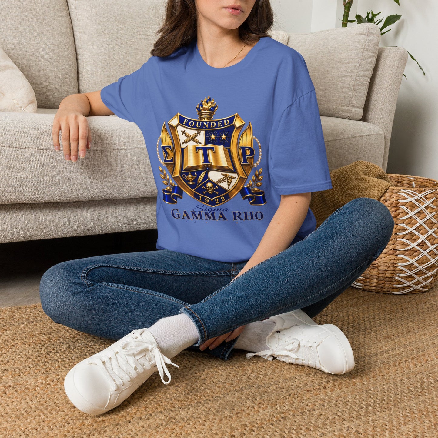 Gamma Rho Crest T-Shirt — Founded Shield Sorority Tee
