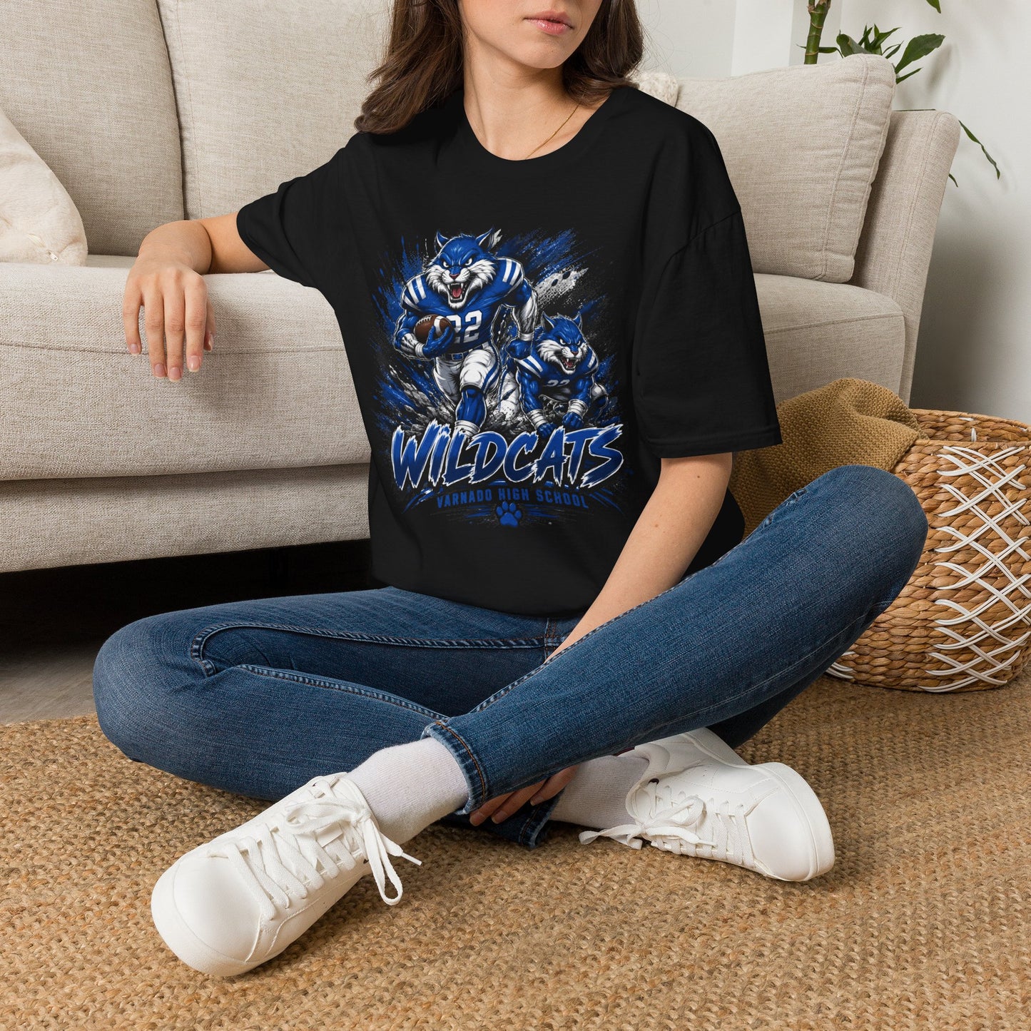 Varnado High School Wildcats Football Mascot T-Shirt