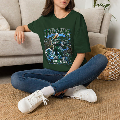 Tulane Green Wave T-Shirt – Collegiate Mascot 'Roll Wave' Fan Tee