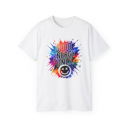Good Energy Only T-Shirt — Colorful Splash Graphic Tee