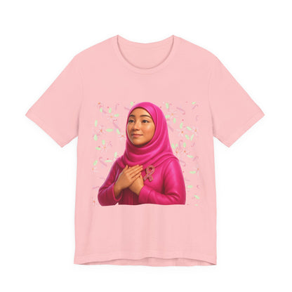Inspirational Pink Hijab Tee, Breast Cancer Awareness Shirt, Faith & Hope Unisex T-Shirt, Modest Fashion Top, Gift for Her