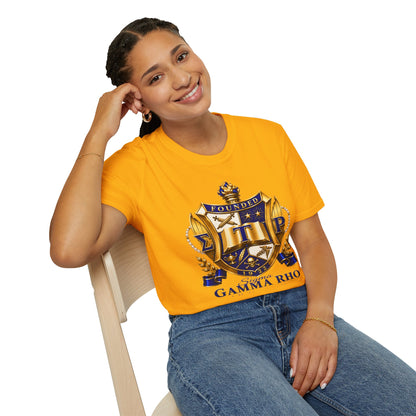 Gamma Rho Crest T-Shirt — Founded Shield Sorority Tee