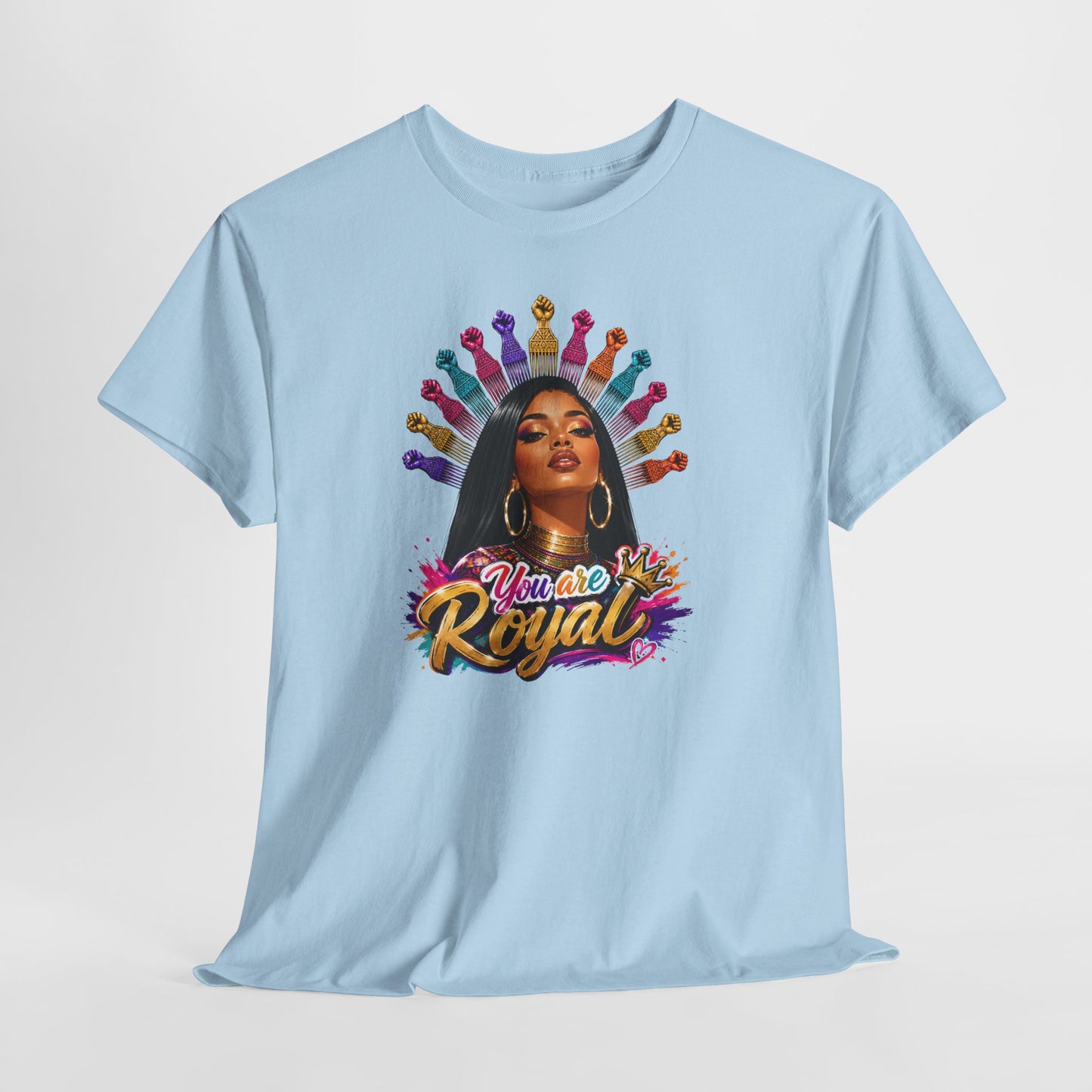 You Are Royal Graphic Tee — Empowering Black Queen Portrait T‑Shirt