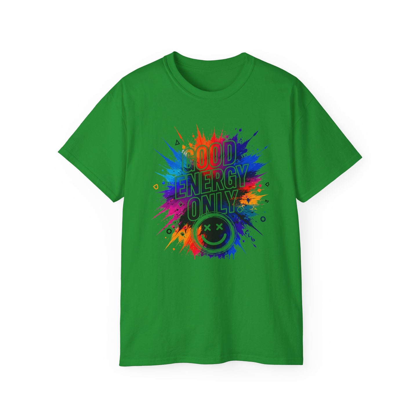 Good Energy Only T-Shirt — Colorful Splash Graphic Tee