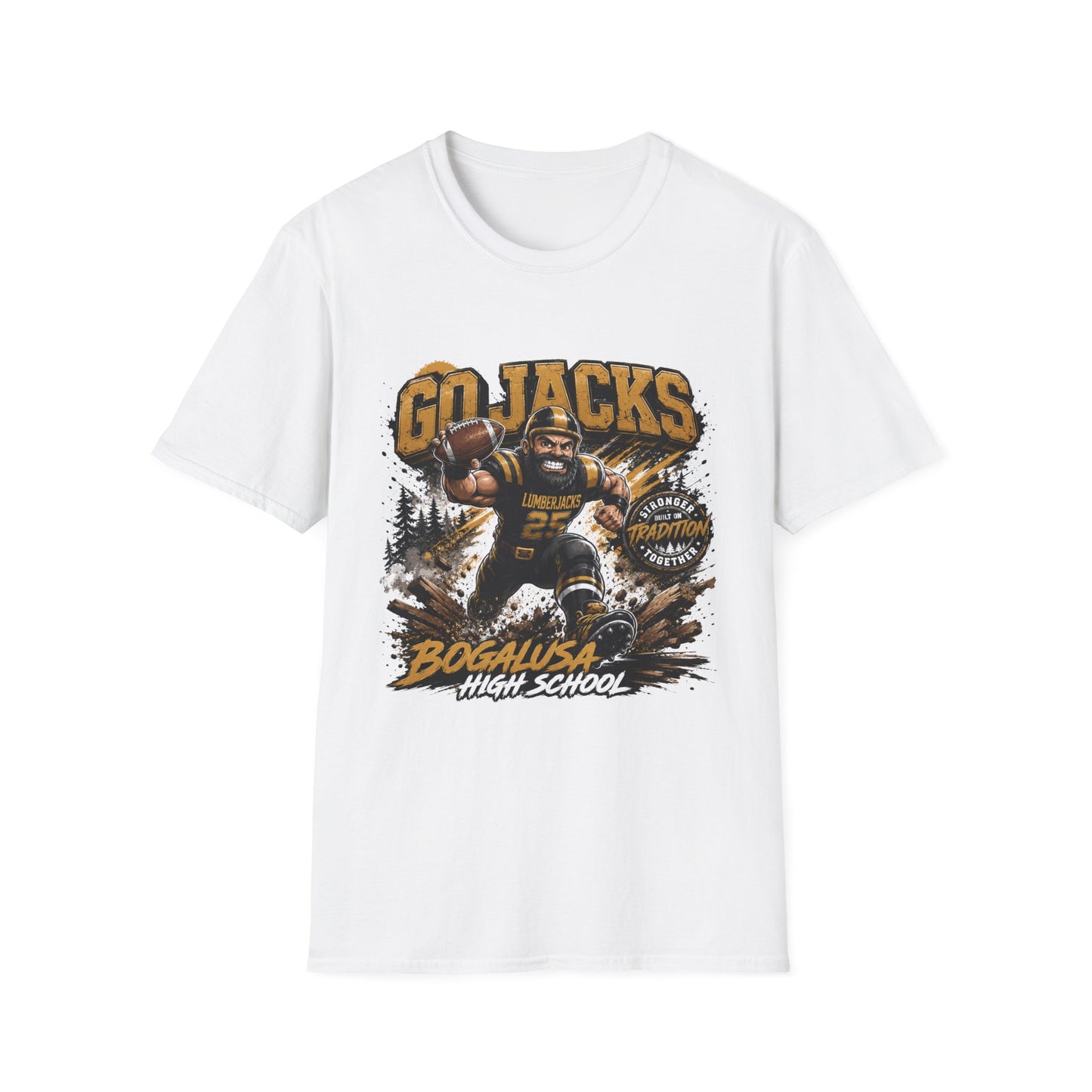 Go Jacks Football T-Shirt — Bogalusa High School Lumberjacks Fan Tee