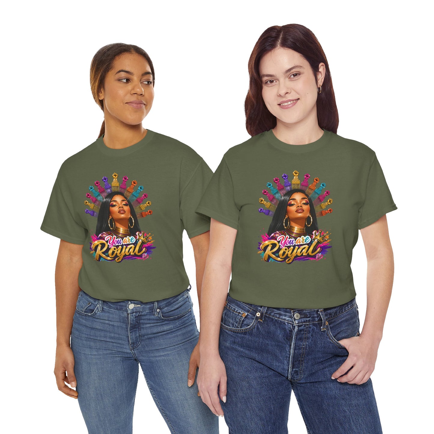 You Are Royal Graphic Tee — Empowering Black Queen Portrait T‑Shirt