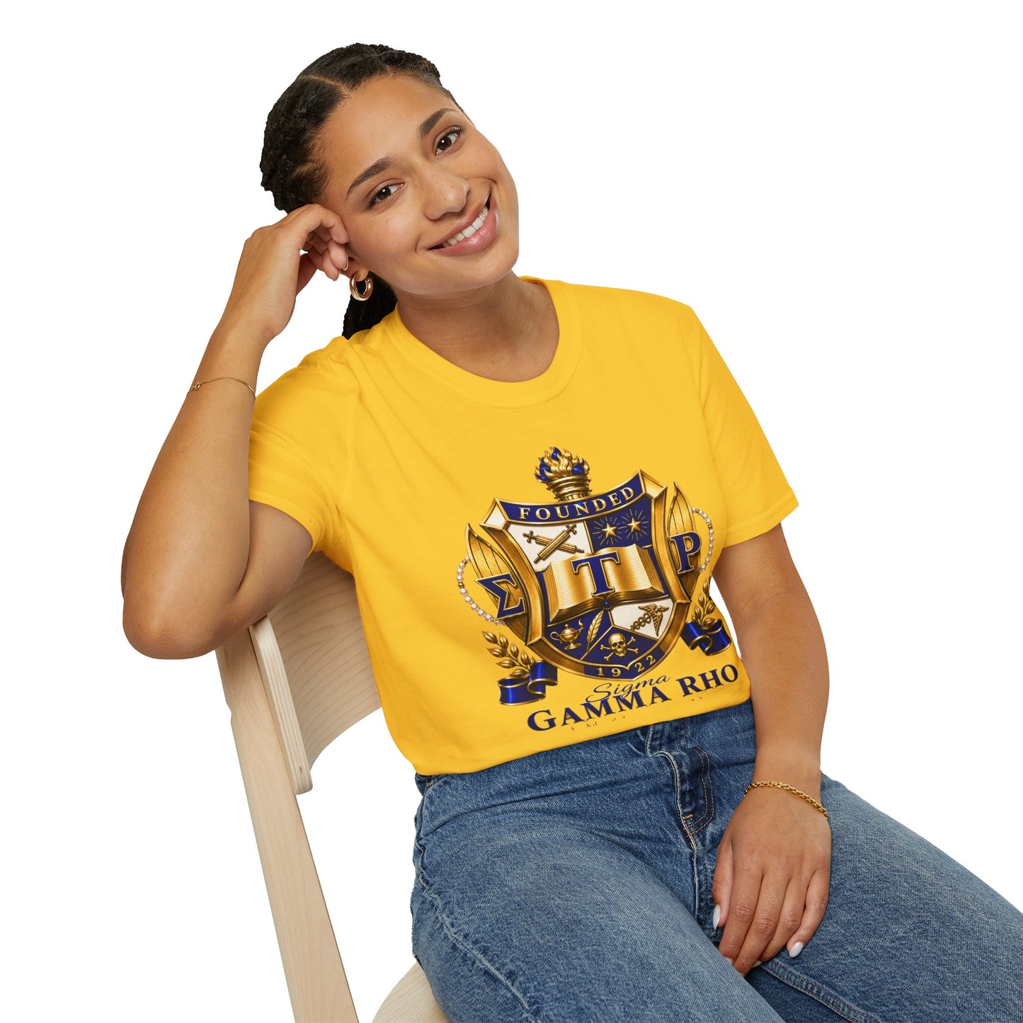 Gamma Rho Crest T-Shirt — Founded Shield Sorority Tee