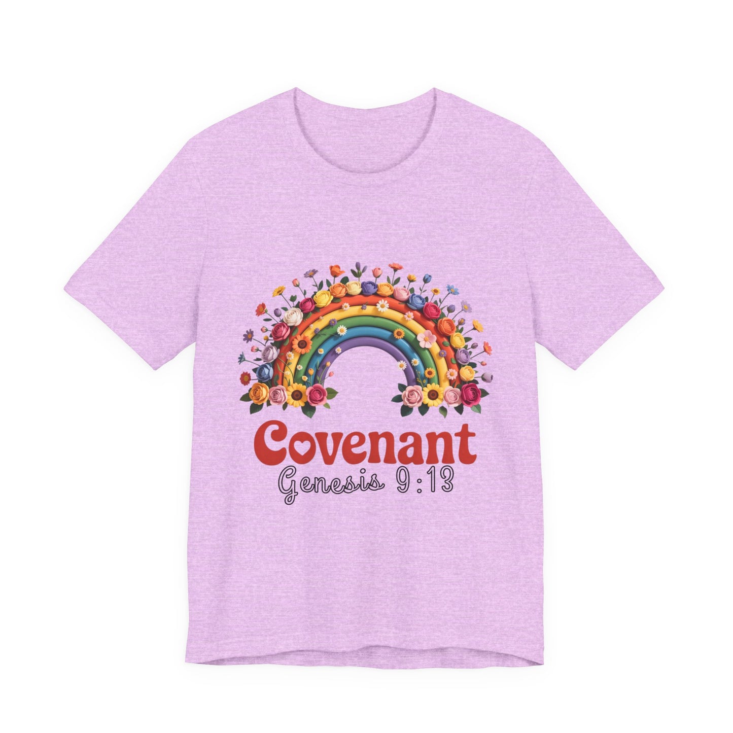 Rainbow Covenant Tee, Unisex T-Shirt, Inspirational Shirt, Gift for Faith, Bible Verse Tee, Pride Apparel
