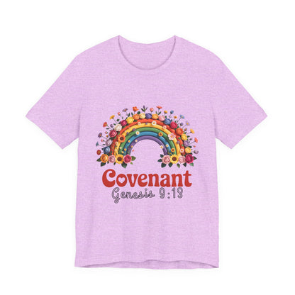 Rainbow Covenant Tee, Unisex T-Shirt, Inspirational Shirt, Gift for Faith, Bible Verse Tee, Pride Apparel