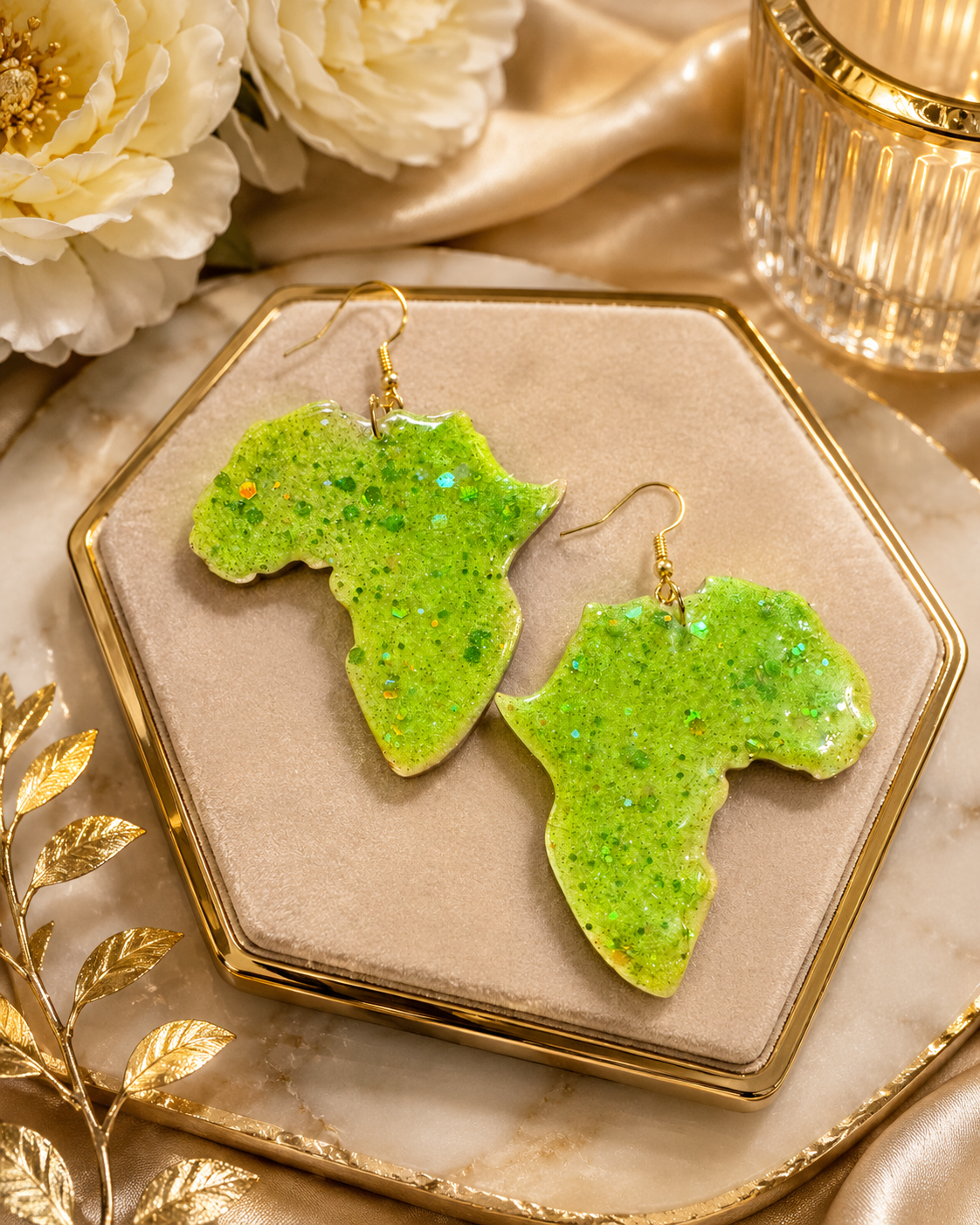 Africa Glitter Statement Earrings