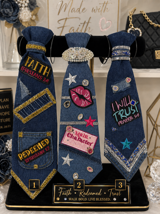 Handcrafted Denim Statement Ties